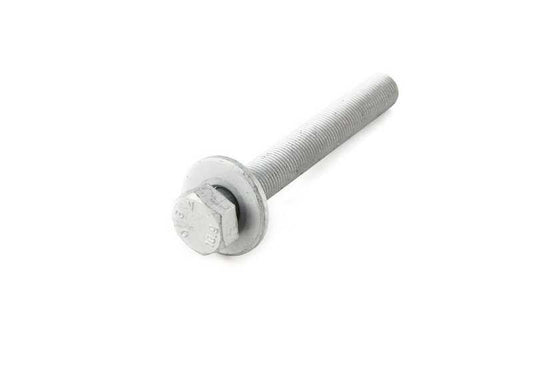 Tornillo hexagonal con arandela OEM 33306786218 para BMW F07 5 Series (520d, 528i, 530d). Se utiliza en la suspensión trasera. Original BMW.