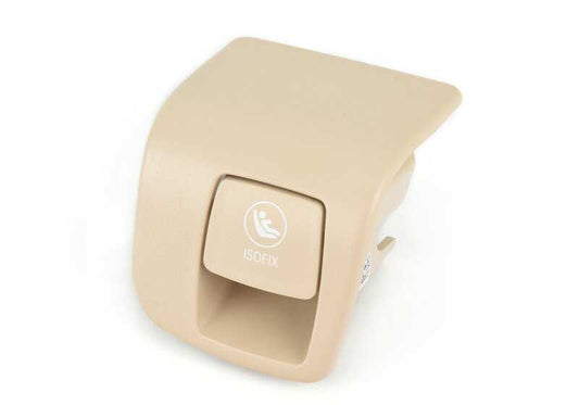Tapa embellecedora Isofix derecha color beige OEM 52207474108 para BMW X3 G01 y X4 G02. Original BMW.