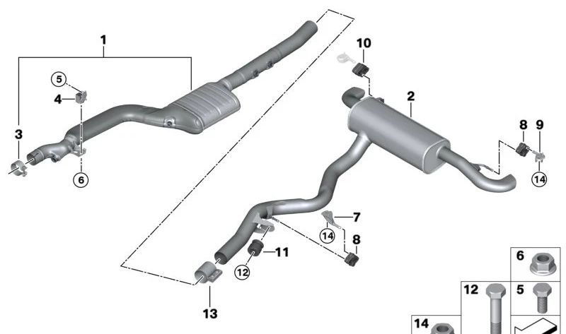 Amortiguador de vibraciones OEM 18307925642 para BMW G20, G20N, G21, G21N, G28, G28N, G22, G22N, G23, G23N, G26, G26N. Original BMW.