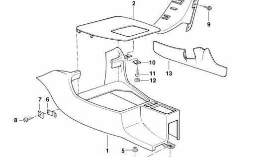 Soporte izquierdo OEM 51161978035 para BMW Serie 5 E34 (modelos: 518i, 518g). Original BMW.
