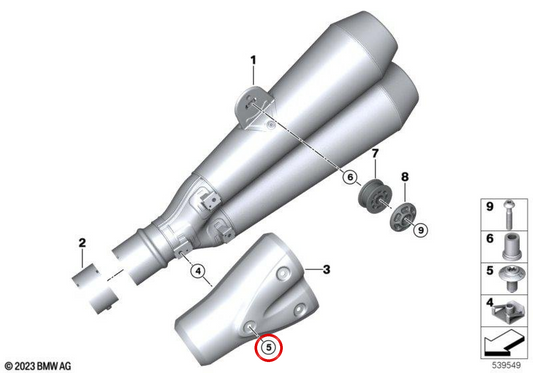 Vis corporelle sans col OEM 18515A9DC20 pour BMW R Ninet Motorcycles (KR1, KR3). BMW original Motorrad.