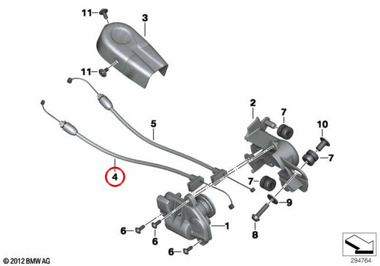Valvola di scarico del cavo Bowden OEM 18517726829 per BMW R Ninenet, R 1200 GS, R 1250 GS ... e altro. BMW MOTORAD originale.