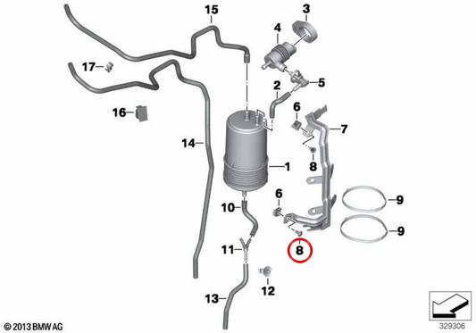 Karosserieschraube ohne Bund OEM 18518531936 für BMW Motorräder R 1200 GS, R 1250 GS, S 1000 RR, F 850 ​​GS, R nineT... und mehr. Original BMW Motorrad.