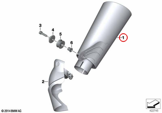 Zusatzschalldämpfer OEM 18518552100 für BMW S 1000 RR (K46), S 1000 R (K47) Motorräder. Original BMW Motorrad.