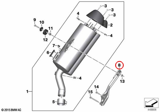 Endschalldämpferträger OEM 18518555273 für BMW C 600 Sport, C 650 Sport Motorräder. Original BMW Motorrad.