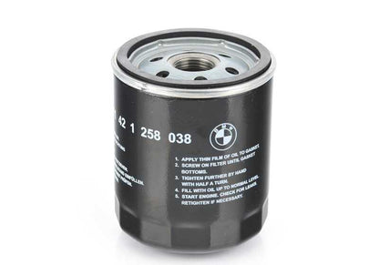 Filtro de aceite OEM 11421258038 para BMW E21, E30, E12, E28. Original BMW.
