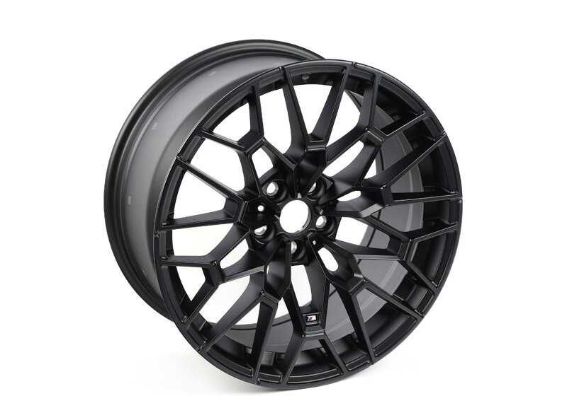 Llanta de aleación OEM 36108093840 diseño M Doble Radio 827 en negro mate para BMW G80 M3 CS, G82 M4 CSL y G82N M4 CS. Compatible con versiones xDrive y propulsión. Original BMW.