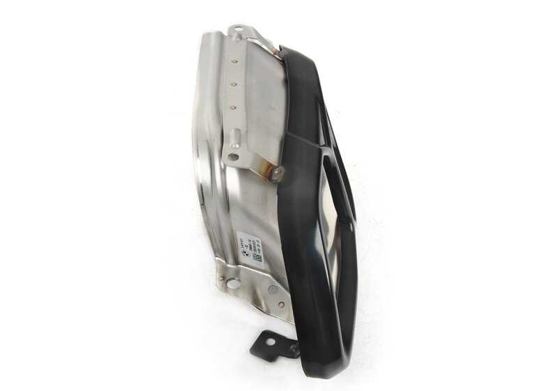 Embellecedor de escape izquierdo negro brillante OEM 51125A1FA17 para BMW X5 G05 M60i xDrive, X6 G06 M60i xDrive y X7 G07 xDrive M60i. Original BMW.