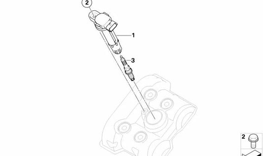 Bujía de encendido OEM 12127710636 para motos BMW G 450 X (K16) 2007-2010. Original BMW Motorrad.