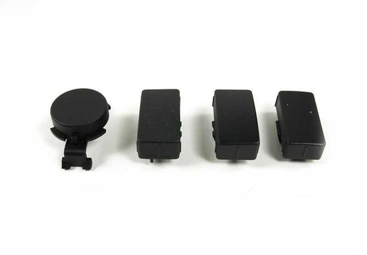 Juego de embellecedores para asiento OEM 52108219227 para BMW E39, E38. Compatible con modelos 520d, 520i con distintas configuraciones de motor y transmisión. Color negro. Original BMW.