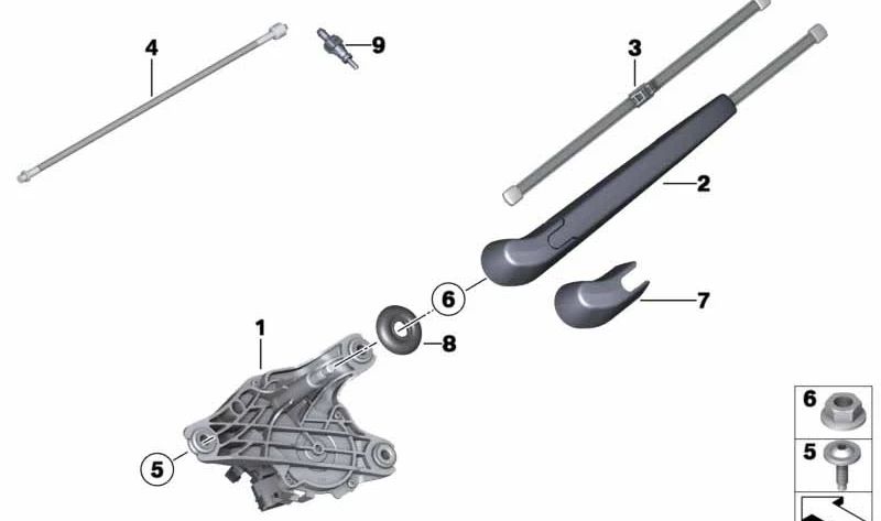 Lados do pára -brisa do pára -brisa OEM 61627129283 para mini R50, R53, R56, R60 e BMW F25, E70. Mini e BMW originais.
