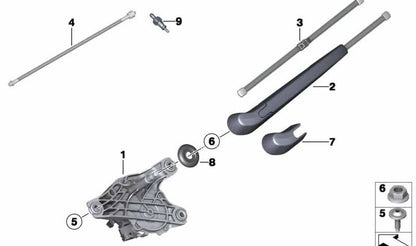 Lados do pára -brisa do pára -brisa OEM 61627129283 para mini R50, R53, R56, R60 e BMW F25, E70. Mini e BMW originais.