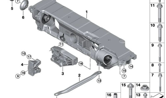 Tornillo roscado M12 OEM 07129907856 para BMW Serie 2 U06 (225e, 230e xDrive) y BMW X1 U11 (25e, 30e, iX1 xDrive30). Original BMW.