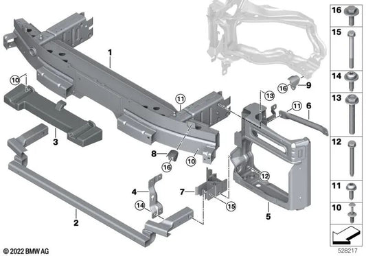 Front Lower Bumper Carrier for BMW G09 (OEM 51119880685). Original BMW.