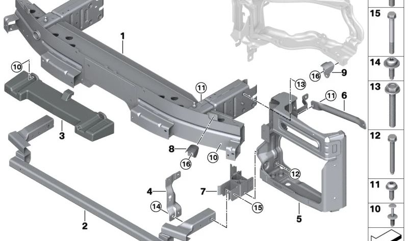 Abstützung para BMW G09 (OEM 51119451676). BMW original