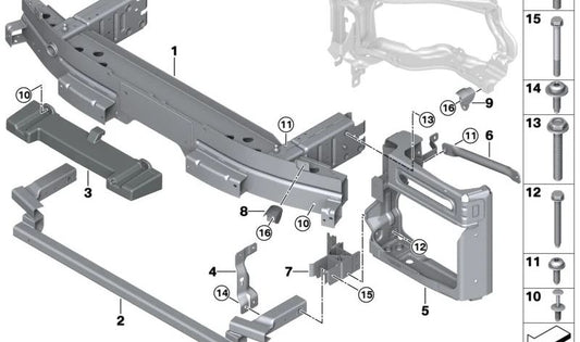 Abstützung for BMW G09 (OEM 51119451676). Genuine BMW