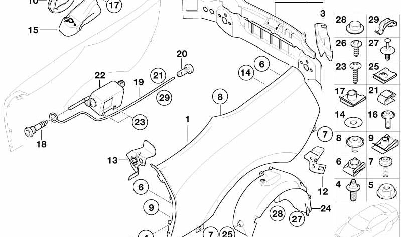 Panel interior trasero OEM 41347176705 para BMW Z4 E85. Pieza original BMW.