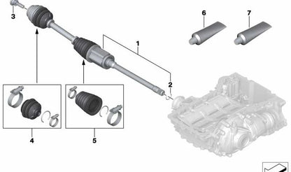 Kit de réparation des soufflets externes pour BMW G80, G81, G82, G83, F90, G30, G31, G38, G32, G11, G12, F91, F92, F93, G14, G15, G16, G07 (OEM 3160865723). BMW d'origine