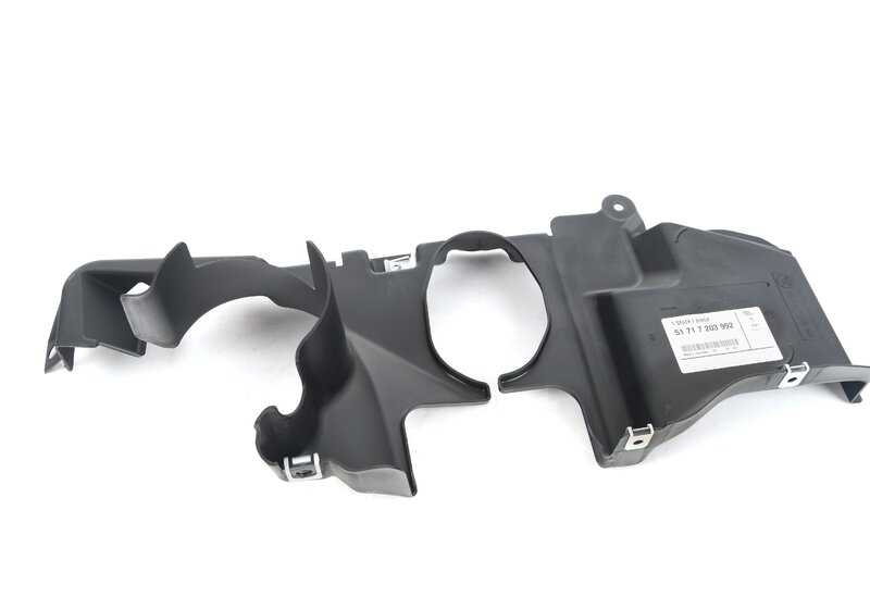 Tapa derecha protección dirección OEM 51717203992 para BMW E60, E60N, E61, E61N. Pieza original BMW.
