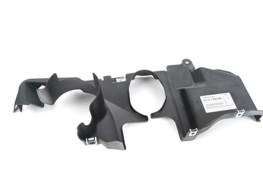 Tapa derecha protección dirección OEM 51717203992 para BMW E60, E60N, E61, E61N. Pieza original BMW.