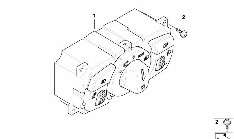 Interruptor de luces OEM 61319134733 para BMW X5 E70 y BMW X6 E71. Compatible con modelos fabricados entre 2006 y 2013. Pieza original BMW.