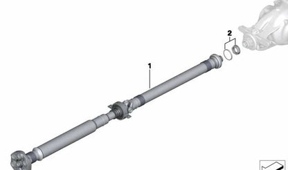 Arbol de transmisión 1353mm OEM 26107614424 para BMW E82 135i y E88 135i con cambio automático DKG. Original BMW.