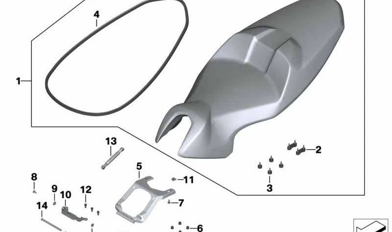 Banco traseiro OEM 52538555443 para motocicletas BMW C 600 Sport, C 650 Sport. Originais BMW Motorrad.
