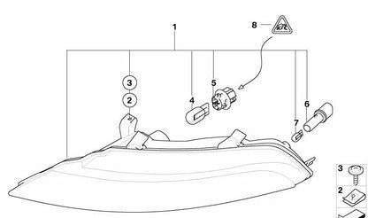 Portalámparas luz intermitente blanca OEM 63136926468 para BMW E63, E64. Original BMW.