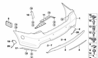 Cubierta inferior central OEM 51127906504 para BMW E90, E91. Original BMW.
