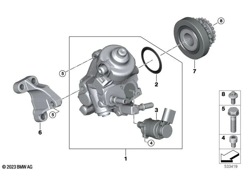 Zylinderschraube für BMW 1 E81 -Serie, E82, E87N, E88, F20, F21, F40 (OEM 13517801986). Original BMW.