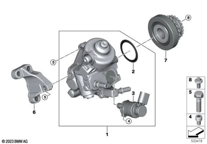 Tornillo cilíndrico OEM 13517801986 para BMW F20, F30, E90, X5, X6 y MINI F56, R56... y más. Original BMW y MINI.