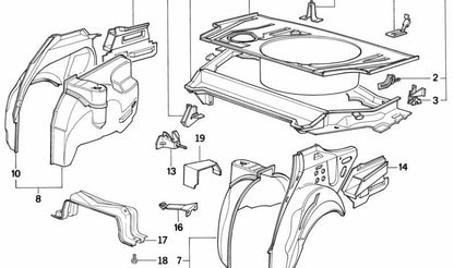 Soporte para sistema de escape trasero para BMW E34, E32 (OEM 41111948099). Original BMW