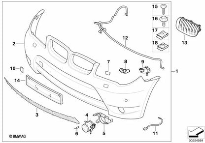 Klappe de remolque imprimada para BMW Serie 5 E60, E61, X3 E83, E83N (OEM 51117111787). Original BMW