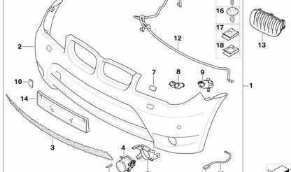 Soporte para matrícula OEM 51113400913 para BMW E83. Original BMW.