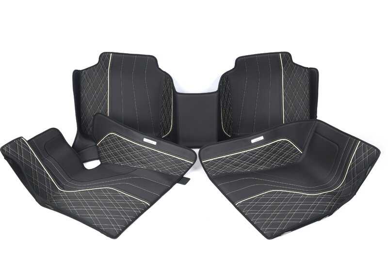 Tappeti esclusivi OEM 51472451765 in nero/beige per BMW G11, G12. Eleganza e adattamento perfetto. BMW originale.