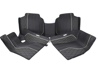 Tappeti esclusivi OEM 51472451765 in nero/beige per BMW G11, G12. Eleganza e adattamento perfetto. BMW originale.
