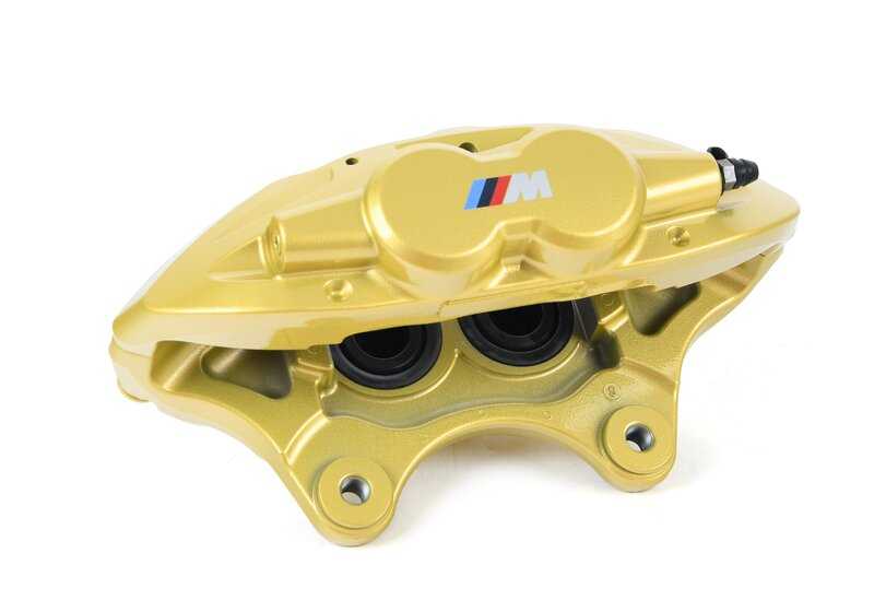 Brembo delantero derecho M Performance amarillo OEM 34106875652 para BMW F20, F21, F22, F23, F30, F31, F34, F32, F33, F36. Solo compatible con frenos M Performance. Original BMW.