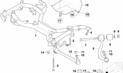 OM 31121092609 do braço de suspensão dianteiro esquerdo para BMW E39. BMW original.