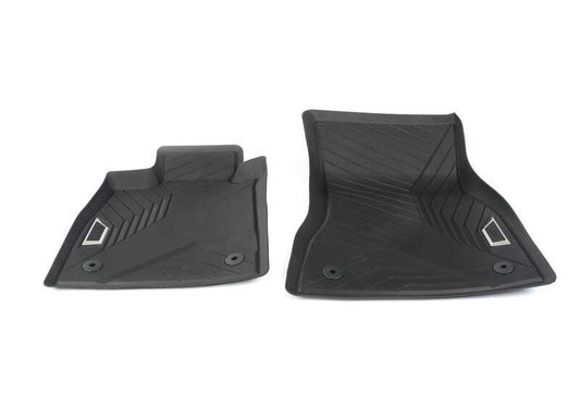 Alfombrillas delanteras 3D impermeables OEM 51475A87FF3 para BMW Serie 5 G60, G61 y G90. Protección completa contra suciedad y humedad. Original BMW.