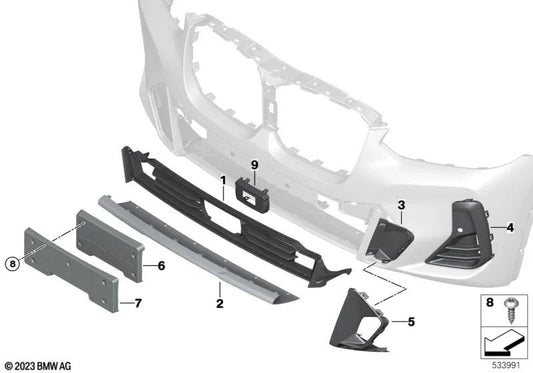 Front license plate holder for BMW X3 G01N, X4 G02N (OEM 51138081079). Original BMW.