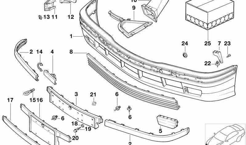 Cubierta para BMW Serie 3 E36 (OEM 51118146078). Original BMW