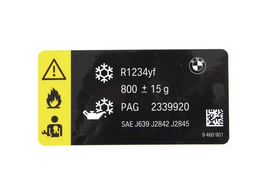 Cartel informativo OEM 71239460901 para BMW G90 y G99 (5 Series). Pieza original BMW.