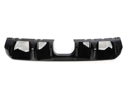Embellecedor trasero del parachoques OEM 51125A3C9D9 para MINI F56, F57. Pieza original MINI, compatible con versiones JCW (John Cooper Works) US. Ideal para sustituir embellecedor trasero dañado o desgastado.