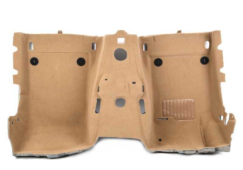 Revestimiento suelo delantero OEM 51478197040 para BMW E46. Color beige claro. Pieza original BMW.