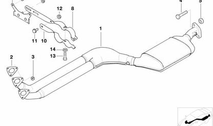 Abrazadera de escape OEM 18311433167 para BMW E36 y Z3. Original BMW.
