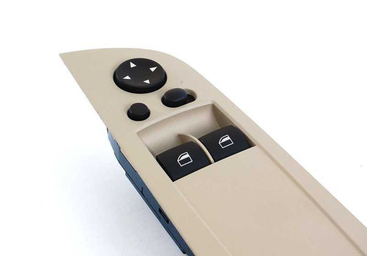 Interruptor elevalunas eléctrico lado conductor OEM 61319217352 para BMW E92, E92N. Color beige. Original BMW.