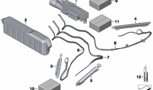 Juego de conductos antena izquierda OEM 54347299833 para BMW F06, F12, F13 {640d, 640i, xDrive}. Compatible con modelos del 2010 al 2018. Parte del sistema de capota. Original BMW.