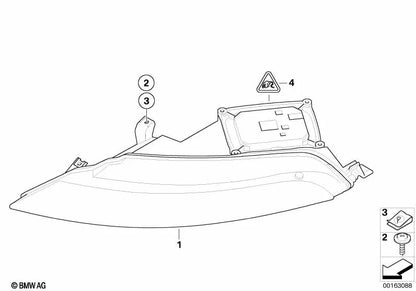 Intermitente izquierdo blanco para BMW E63, E63N, E64, E64N (OEM 63137176871). Original BMW