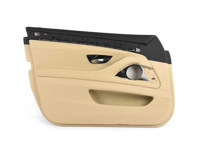 INTERIOR PANEL Front door in beige leather OEM 51417273049 for BMW F10 and F11. Original BMW spare.