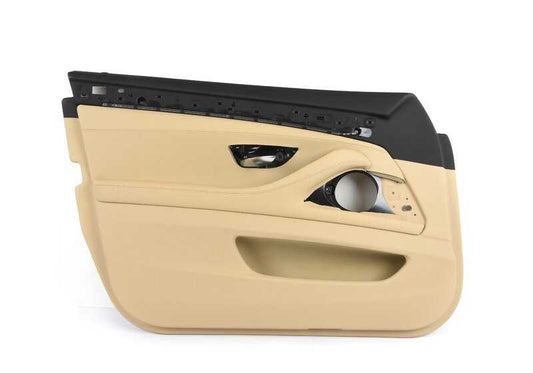 INTERIOR PANEL Front door in beige leather OEM 51417273049 for BMW F10 and F11. Original BMW spare.